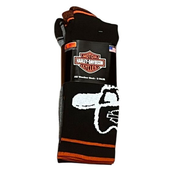 Harley-Davidson Cowboy Skull Socks And Gray Bar and Shield Socks, Size L, NWT - Picture 3 of 8